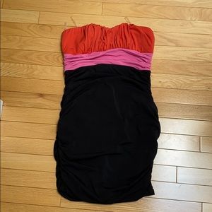 ColorBlock strapless dress